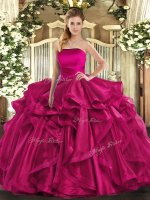 Enchanting Sleeveless Ruffles Lace Up Sweet 16 Quinceanera Dress