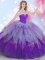 Dramatic Multi-color High-neck Zipper Beading and Ruffles Quinceanera Dresses Sleeveless