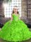 Floor Length Glitz Pageant Dress Organza Sleeveless Beading and Ruffles