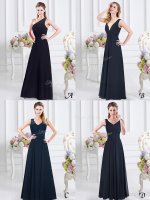 Unique One Shoulder Sleeveless Chiffon Court Dresses for Sweet 16 Ruching Side Zipper