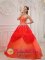 Galax Virginia/VA Appliques A-line Affordable Orange Red For Sweet Quinceanera Dress Taffeta and Tulle