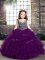 Great Beading and Ruffles Little Girl Pageant Dress Eggplant Purple Lace Up Sleeveless Floor Length