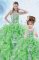 Sequins Floor Length Green Quinceanera Dress Sweetheart Sleeveless Lace Up