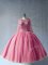 Inexpensive Floor Length Ball Gowns Long Sleeves Pink Vestidos de Quinceanera Lace Up