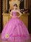 The Brand New Style For Quinceanera Dress With Rose Pink Sweetheart Exquisite Appliques IN Brig Switzerland