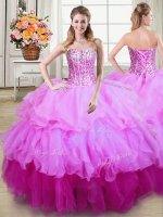 Best Sequins Floor Length Ball Gowns Sleeveless Multi-color Ball Gown Prom Dress Lace Up