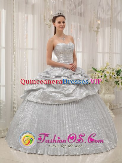 Silver For Brand New Quinceanera Dress With Appliques and Pick-ups In Florida - Click Image to Close