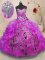Trendy Purple Sweetheart Neckline Beading and Appliques and Ruffles Quinceanera Dresses Sleeveless Zipper