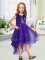 Purple Pageant Dress Womens Wedding Party with Sequins and Bowknot Scoop Sleeveless Zipper