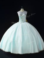 Custom Design Apple Green Lace Up Sweet 16 Dress Beading Sleeveless Floor Length(SKU PSSW1120-1BIZ)
