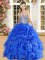Top Selling Sleeveless Lace Up Floor Length Beading and Ruffles 15 Quinceanera Dress