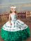 Customized Dark Green Sleeveless Organza Lace Up Kids Pageant Dress for Wedding Party