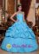 Dartmouth Devon Perfect Beaded Decorate Aqua Blue Quinceanera Dress With Exquisite Beaded Strapless Neckline