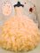 Orange Sweetheart Neckline Beading and Ruffles 15 Quinceanera Dress Sleeveless Lace Up