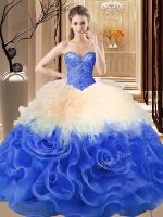Gorgeous Multi-color Quinceanera Gowns Sweet 16 and Quinceanera with Beading and Ruffles Sweetheart Sleeveless Lace Up(SKU SJQDDT2064002-8BIZ)