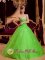 Manitou Springs CO Spring Green Princess Appliques Decorate Organza Ruching Quinceanera Dress