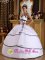 Lead South Dakota/SD Modest White Layered Organza Quinceanera Dress With Appliques Floor-length Lace-up