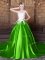 Customized Scoop Lace Up Quinceanera Gowns Appliques Sleeveless Floor Length