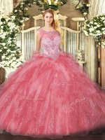Sleeveless Zipper Beading and Ruffles Sweet 16 Dress