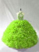 Lace Up Vestidos de Quinceanera Beading and Ruffles Sleeveless Floor Length(SKU PSSW1091-5BIZ)