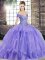 Amazing Ball Gowns Vestidos de Quinceanera Lavender Off The Shoulder Tulle Sleeveless Floor Length Lace Up