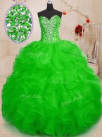 Superior Green Sweetheart Neckline Beading and Ruffles Quinceanera Dresses Sleeveless Lace Up(SKU PSSW0175-3BIZ)