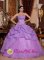 Remarkable Lavender Beading Pick-ups Quinceanera Dress With Strapless Organza Ball Gown in Greenwood South Carolina S/C