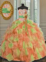 Multi-color Sleeveless Organza Lace Up 15th Birthday Dress for Military Ball and Sweet 16 and Quinceanera(SKU PSSW0126-9BIZ)