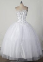 Clearance Ball Gown Sweetheart Floor-length White Quincenera Dresses TD26004