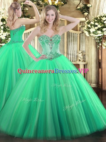 Sleeveless Beading Lace Up Quinceanera Dress - Click Image to Close