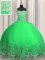 Artistic Straps Sleeveless Tulle Ball Gown Prom Dress Beading and Appliques Lace Up