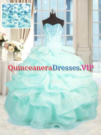 Best Sleeveless Beading and Ruffles Lace Up Sweet 16 Dress