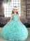 High Class Beading Child Pageant Dress Apple Green Lace Up Sleeveless Floor Length