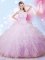 Affordable Lavender Sleeveless Floor Length Beading and Ruffles Lace Up 15th Birthday Dress