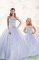 Sexy Beading Sweet 16 Dresses Purple Lace Up Sleeveless Floor Length