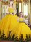 Adorable Organza Sleeveless Floor Length Sweet 16 Dress and Beading and Appliques