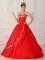 Carroll Iowa/IA Exquisite Red Sweet 16 Dress Sweetheart With Embroidery and Beading A-Line / Princess