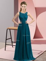 Teal Vestidos de Damas Wedding Party with Beading and Appliques Scoop Sleeveless Zipper(SKU BMT0369-2BIZ)