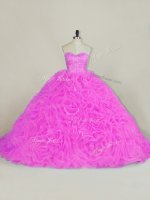 Lilac Ball Gowns Beading and Ruffles Vestidos de Quinceanera Lace Up Organza Sleeveless(SKU PSSW0791-3BIZ)