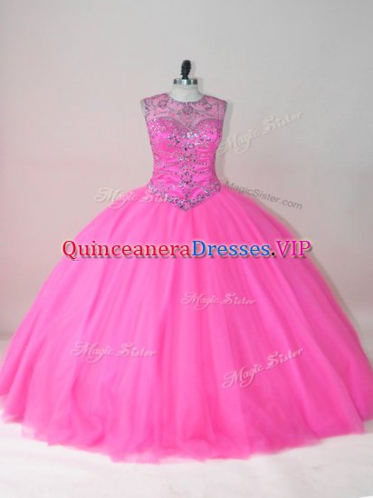 Sleeveless Beading Lace Up Quinceanera Gowns - Click Image to Close