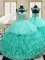Spectacular Scoop Apple Green Sleeveless Beading and Ruffles Lace Up Quinceanera Dress