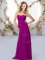 Elegant Sweetheart Sleeveless Criss Cross Dama Dress Purple Chiffon