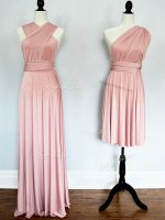 Beauteous Pink Court Dresses for Sweet 16 Prom and Wedding Party with Ruching Halter Top Sleeveless Lace Up