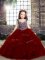 Enchanting Straps Sleeveless Lace Up Little Girls Pageant Dress Red Tulle