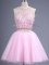 Glittering Sleeveless Beading and Lace Zipper Quinceanera Court Dresses