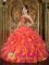 Caldwell TX The Brand New Style Beading and Ruffles Decorate Bodice Multi-Color Quinceanera Dress For Winter Strapless The Brand New Style Organza Ball Gown
