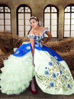 Dynamic Off The Shoulder Sleeveless Taffeta Quinceanera Dress Embroidery Lace Up