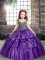 Floor Length Ball Gowns Sleeveless Lavender Pageant Dress Toddler Lace Up