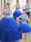 Chic Four Piece Royal Blue Halter Top Lace Up Beading and Pick Ups Vestidos de Quinceanera Sleeveless