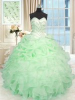 Apple Green Sweetheart Lace Up Beading and Ruffles Ball Gown Prom Dress Sleeveless(SKU PSSW0243-6BIZ)